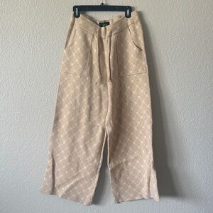 Chic Beige Women's Wide-Leg Pants